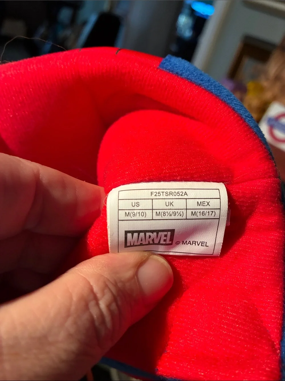 Marvel Spider-Man boys' bootie slippers SZ 9/10
